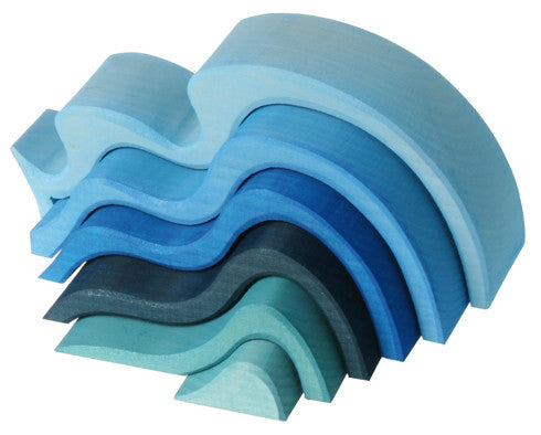 Water Waves Medium Blue 6 Pcs - Grimm's