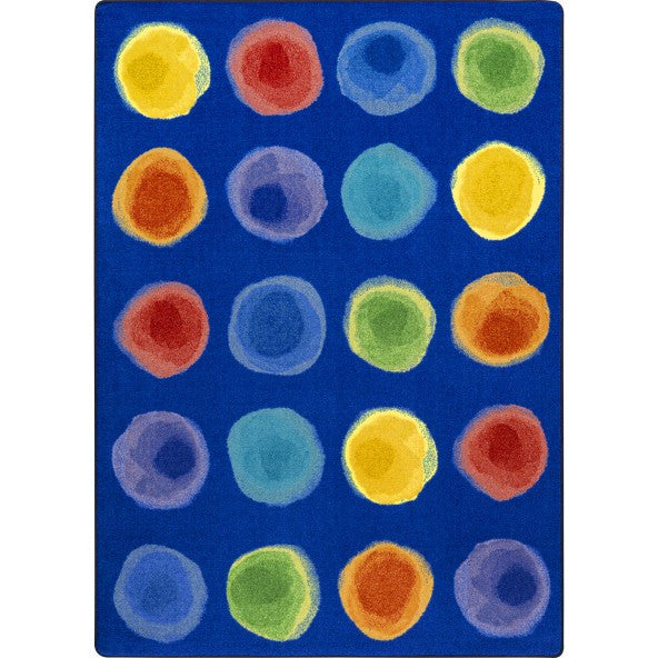 Watercolor Rectangle Rug - Rainbow Spots