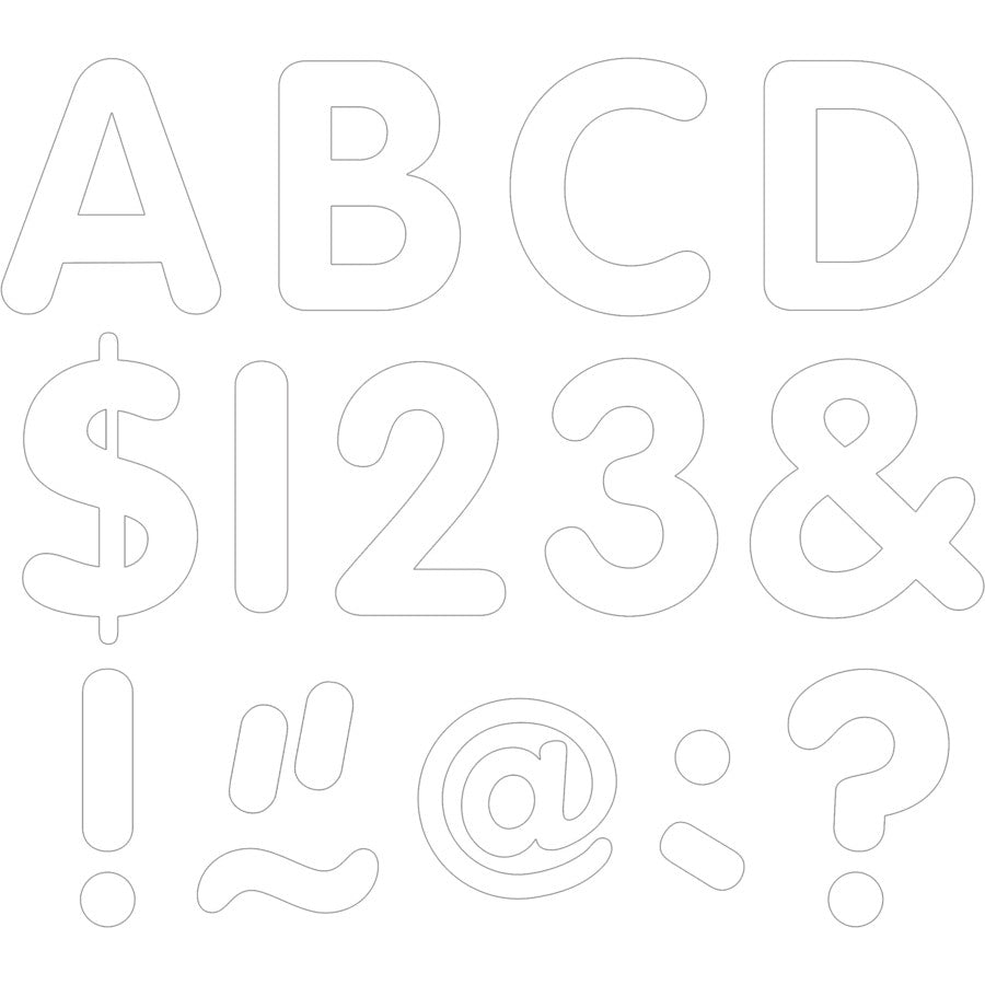 White 2"" Classic Letters Uppercase Pack
