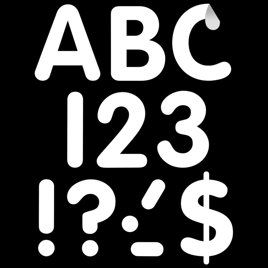 White 4" Classic Self-Adhesive Letters Uppercase