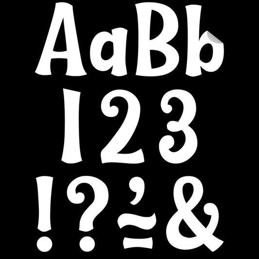 White 4" Wild Whimsy Self-Adhesive Letters Combo Pack