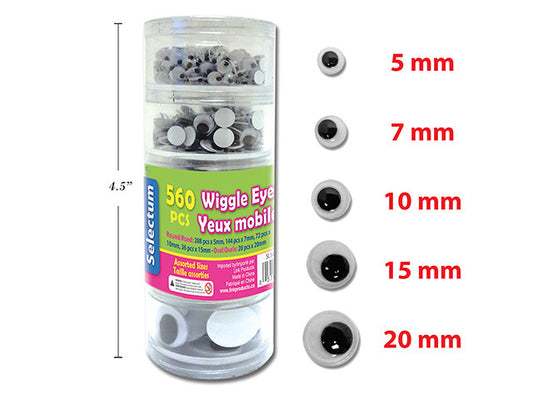 Wiggle Eyes 560 pcs (Assorted Sizes)