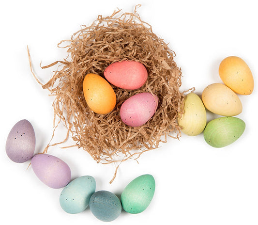 Wood Happy Eggs (set of 12)