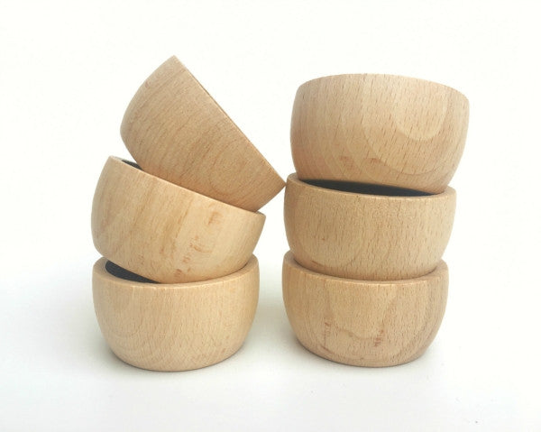 Wood Natural Bowls 6 pcs Grapat