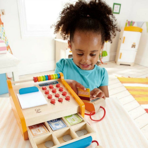 Wooden Cash Register & Market Scale