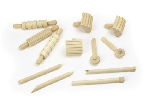 Wooden Dough Tool Set Set Of 12