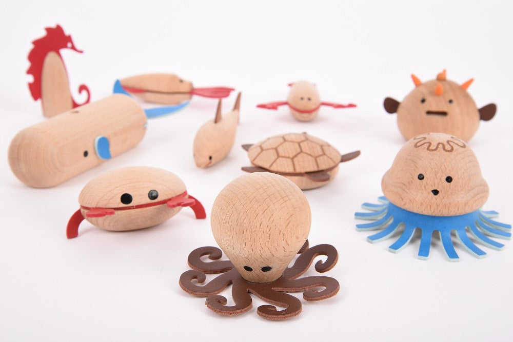 Wooden Sea Creatures - 10 Pieces