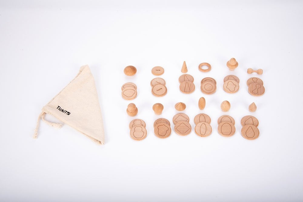 Wooden Treasures Touch & Match Set (36 Pieces)