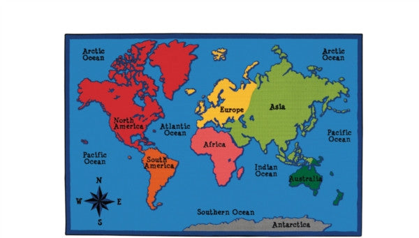 World Map Value Plus Rug - Rectangle