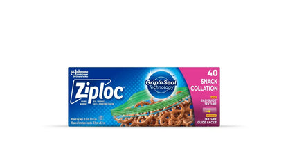 Resealable Snack Bags - 6.5" x 3.2" - 40 Bags