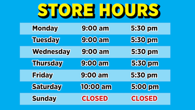 New Store hours